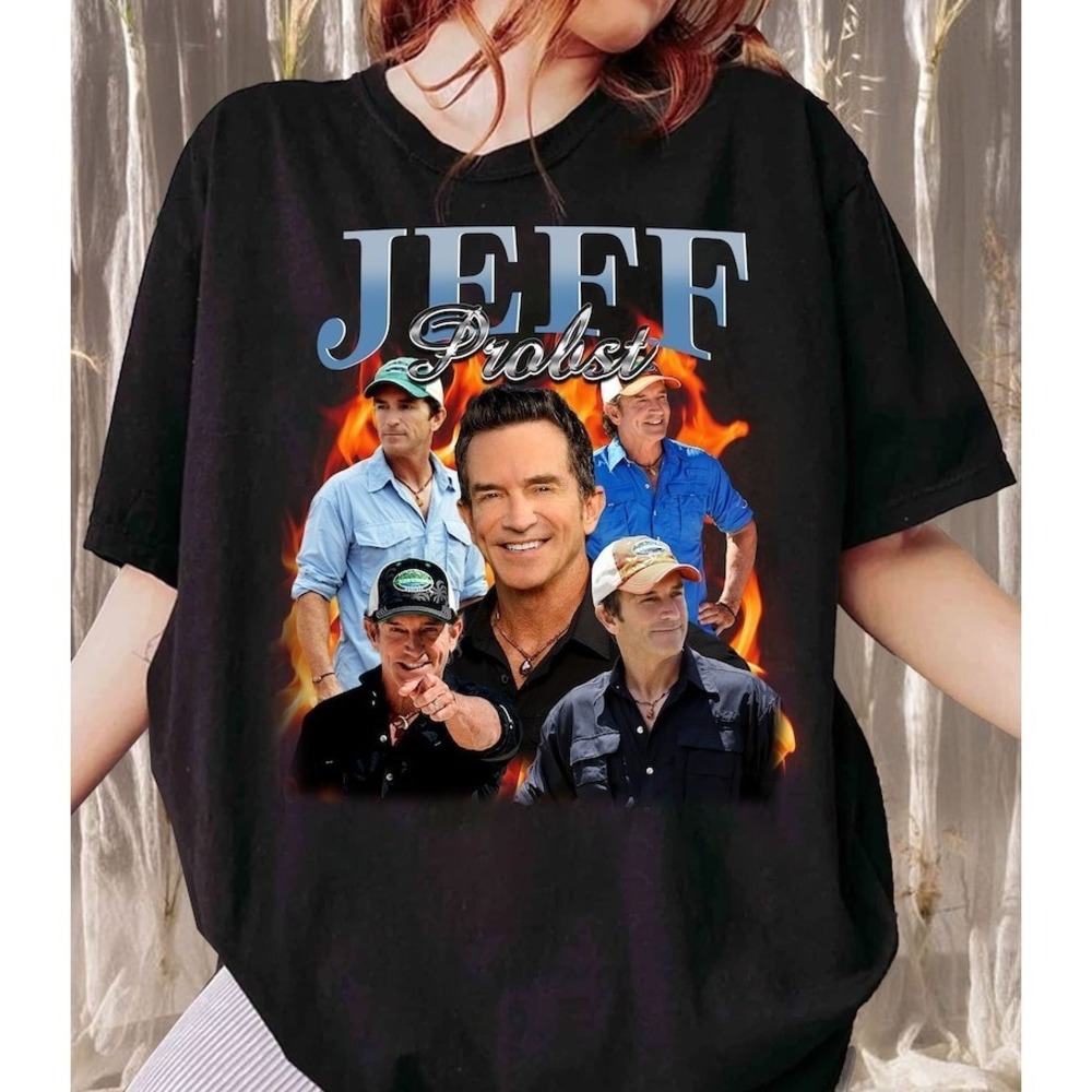 Jeff Probst T-Shirt Presenter Homage Retro Graphic Fan Casual Tee